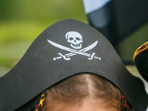 Pirate,Hat,On,A,Girl's,Head,,Close-up