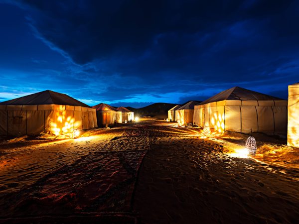 Beautiful,Night,Blue,Sky,At,Tent,Camp,In,Sahara,Desert,