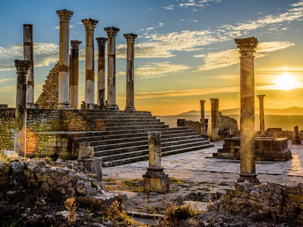 Volubilis,Is,A,Partly,Excavated,Berber,City,In,Morocco,Situated