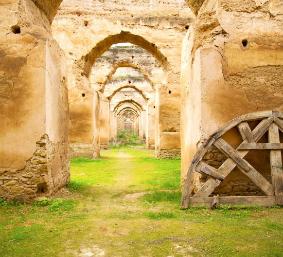 Old,Moroccan,Granary,In,The,Green,Grass,And,Archway,Wall