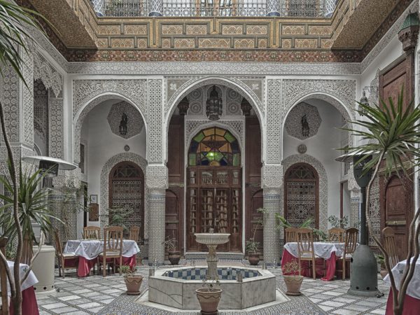 Fez,,Morocco,-,February,19,,2017:,Interior,Of,A,Riad
