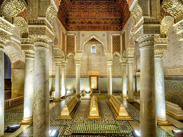 Marrakech,,Morocco,-,November,2019:,Saadien,Tombs,Interior